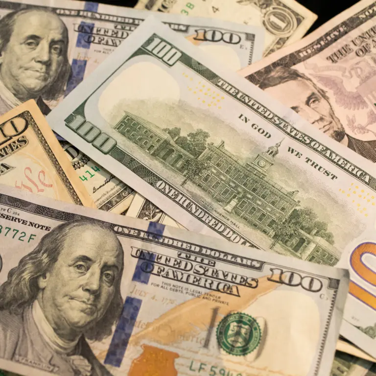 Pile of U.S. dollar bills