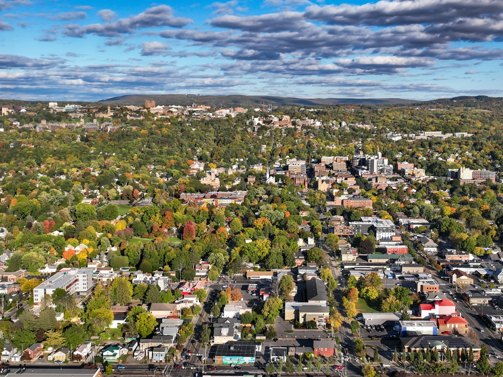 Aerial view of Ithaca, New York